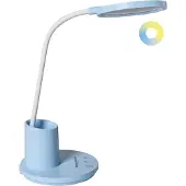 Beliani LED-Schreibtischlampe Blau Dimmbar Verstellbarer Arm 3 Farbtemperaturmodi Modern Büro Homeoffice Schreibtischleuchte Arbeitsleuchte