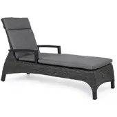 Bizzotto Sonnenliege Britton Polyrattan, klassisch mit verstellbarer Rückenlehne, grau, inkl. Auflage