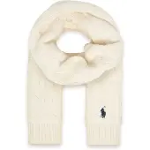 Ralph Lauren Unisex. 323953206005 Schal aus Baumwolle mit weißem Zopfmuster (S/M), Lässig
