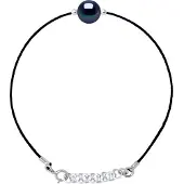 Diadema - Armband - Schwarzes Nylon - Süßwasserperle - Schwarzer Tahiti