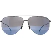 Porsche Design Aviator Unisex Schwarz Blau Spiegel P8939