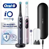 Braun iO Series 9, Elektrische Zahnbürste (schwarz/rosé, Black Onyx/Rose Quartz mit 2. Handstück)