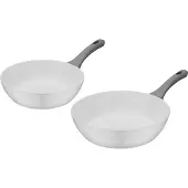GSW Pfannen-Set "Fiona" Aluminium Set, je 1 Pfanne Ø 24/28 cm, H: 6,8/7,3 cm, - 2,3/3,7 l, 2 Stk. tlg. weiß, kratzfeste ILAG CERAMIC-Veredelung, Induktion