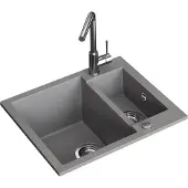 Bergström Spülbecken Prag Grau 58 x 50 cm mit 2 Spülen, Model 57780