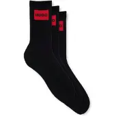 HUGO Freizeitsocken "3P QS RIB LABEL" Packung, 3er, 3 Stk. tlg. mit kontrastfarbenen HUGO Logo