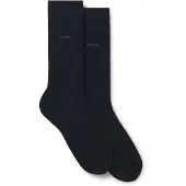 BOSS Businesssocken "2P RS Bamboo 1027", Herren, Gr. 39-42, Sockengröße, blau (dunkelblau 401), Viskose, unifarben, elastisch, Socken Businesssocken, mit Strickbündchen