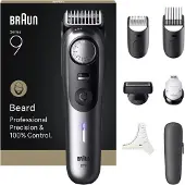 Braun BeardTrimmer 9 BT9520, Waschbar, Akku, Schwarz, Grau