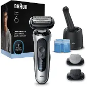 Braun Series 6 62-S7650cc, Folienschaber, Silber, Tasten, Akku, Lithium-Ion (Li-Ion), Integrierte Batterie
