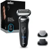 Braun Elektrorasierer "Series 7 72-N1620s" 2 Stk. Aufsätze Bis zu 60 Min Akku, +2 Aufsätze, 100% wasserdicht, Made in Germany