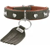 Hunter Halsband München Mini 30/XS, Rindsleder, Grün/Cognac