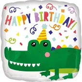 Amscan Folienballon Happy Birthday Krokotil - leer