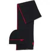 HUGO Set aus Mütze und Schal mit Logo-Label Grösse ONESI
