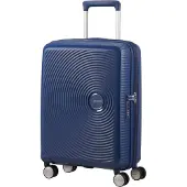American Tourister Spinner Expandable, Koffer, Harte Schale, Navy, Midnight Navy, 4 Rad/Räder, Spinnrad