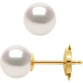Diadema - Ohrringe - Gelbgold und japanische Akoya-Zuchtperle - Weiß