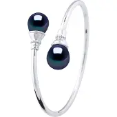 Diadema YOU & ME Armband Süßwasserperle 11-12 mm Schwarz 925