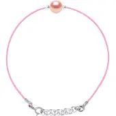 Diadema - Armband - Rosa Nylon - Süßwasserperle - Rosa