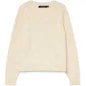 Vero Moda Strickpullover "VMARIES LS O-NECK CABLE PULLOVER BF" mit Zopfstrickmuster