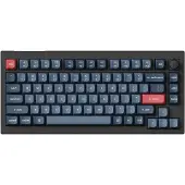 Keychron V1 Max, 75%, Verkabelt & Kabellos, USB + RF Wireless + Bluetooth, Mechanischer Switch, RGB-LED, Schwarz, Grau