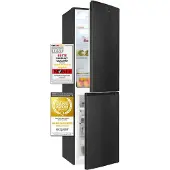 Exquisit Kühl-Gefrierkombination, Kühlschrank mit Gefrierfach, 247 Liter, 4-Sterne-Gefrierfach, Schnellgefrieren, KGC250-85-NF-040D inoxlook-az