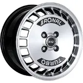 Ronal 15 Zoll Alufelge R10 TURBO 15"x7,0" 4x100 PCD ET28 68,0mm Felge Schwarz Frontpoliert
