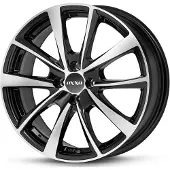 Oxxo 16 Zoll Alufelge Vidorra Black 16"x6.50" 4x108 PCD ET20 65.1mm Felge Schwarz Frontpoliert
