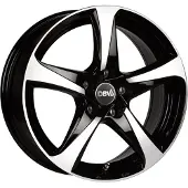 DBV 17 Zoll Alufelge 5SP 001 7,5x17 5/114,3 ET45 schwarz glänzend, front poliert Felge