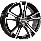 DBV 17 Zoll Alufelge ANDORRA 7,5x17 5/112 ET35 schwarz glänzend, front poliert Felge