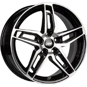 DBV 18 Zoll Alufelge 5DS 005 8,0x18 5/112 ET30 schwarz glänzend, front poliert Felge