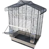 Gebr. De Boon Interzoo Vogelkäfig Vega für Wellensittiche und Kanarienvögel, schwarz/beige