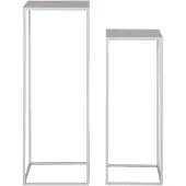 You do it | Set mit 2 Beja-Beistelltischen Grau Stahl 22x22x60 cm | NADUVI