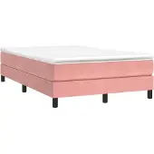 Syfax Boxspringbett mit Matratze Rosa 120x190 cm Samt