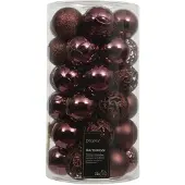 Décoris Weihnachtskugeln Kunststoff d6 cm maroon 37 Stk. (rood)