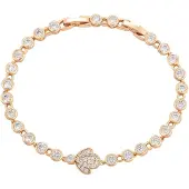 Faina Women Crystal-Studded Bracelet in Rose Gold White | Gr.: onesize
