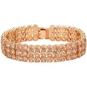 Faina Women Crystal-Studded Bracelet in Rose Gold White | Gr.: onesize