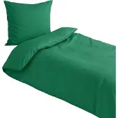 TRAUMSCHLAF Uni Mako-Satin Bettwäsche 2x Kissenbezug 40x40 cm dunkelgrün