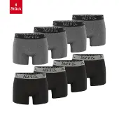 Phil&Co. Retroshorts 8-Pack Jersey in schwarz/anthrazit | Gr.: 3XL