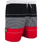 Guggen Mountain Herren Badehose mit Muster Streifen Rot
