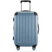 Hauptstadtkoffer - Spree - Handgepäck mit Erweiterung, Koffer auf Rollen, Trolley Flugzeug Hartschalenkoffer Hand Luggage TSA, 55 cm, Cabin Bag max 42 Liter,Pool blau