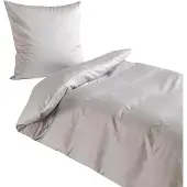 TRAUMSCHLAF Uni Mako-Satin Bettwäsche 135x200 cm + 80x80 cm silber