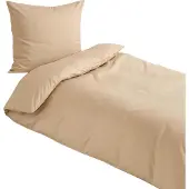 TRAUMSCHLAF Uni Mako-Satin Bettwäsche 160x210 cm + 65x100 cm beige