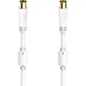 Hama Antennen-Kabel, Koax-Stecker - Koax-Kupplung, vergoldet, 0,75 m, 100 dB