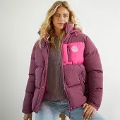 Lagooners Damen St Austell Kurze Steppjacke Burgunderrot