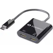 Sonero USB-Audio Konverter Premium, USB-C Stecker auf 2x USB-C Buchse