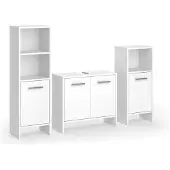 Vicco Badmöbel-Set Karli Weiß 3-teilig, Model 57969