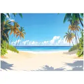 WALLARENA FOTOTAPETE 3D Effekt Strand Meer Natur Tapete Wohnzimmer 350x250