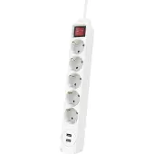 Hama 00223183, 1,4 m, Drinnen, Abgewinkelt, Weiß, 5 AC-Ausgänge, 17 W