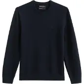 Marc O'Polo Rundhalspullover , Herren, Gr. L, blau (marineblau), Strick, Obermaterial: 100% Baumwolle, Rundhals, Bündchen, Pullover Rundhalspullover, in Piqué-Struktur