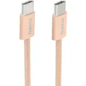 Hama Fabric, 1 m, USB C, USB C, USB 2.0, 0,48 Gbit/s, Orange