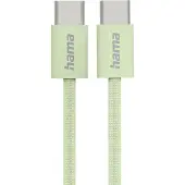 Hama Ladekabel Fabric, USB-C - USB-C, 1m, Nylon, Grün (00201726)