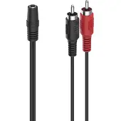 Hama Audio-Adapter, 2 Cinch-Stecker - 3,5-mm-Klinken-Kupplung Stereo